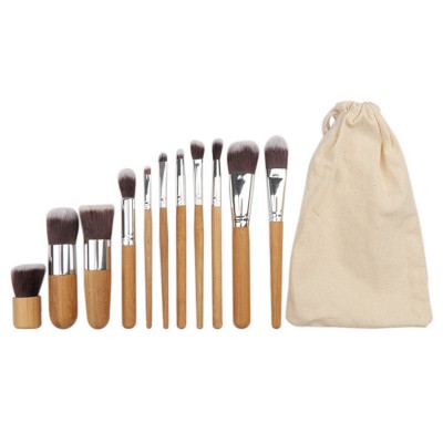 Wholesale 11 Pcs Bamboo Make Up Brush Set Foundation Brushes Makeup Brushes For Beauty