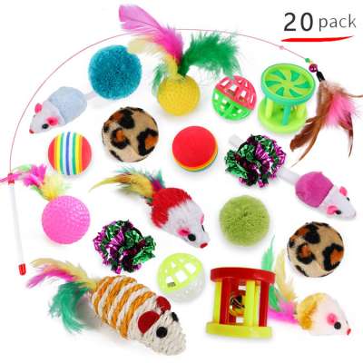 New Design Cat Interactive Teaser Pet Toy Colorful smart 20pcs Cat Toy Set