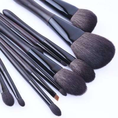 New Arrival Black Makeup Tools 12Pcs Set Makeup Brushes Animal Hair Powder Eye Shadow Brush