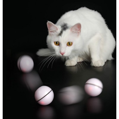 New Smart Pet Cat Toys Fun interactive USB Electric LED Ball Rolling Flash Elastic Ball Cat Toy