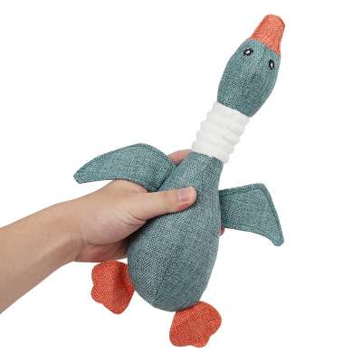 Linen Plush Lovable Pet Squeaky Chew Duck Dog Toys